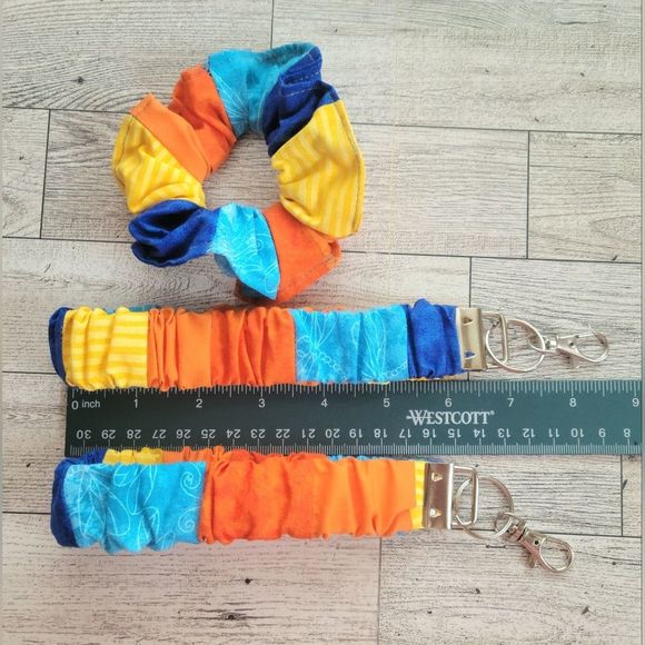 🍭 SCRUNCHIE KEY FOBS & HAIR TIE Key Chains Wallet handle - Picture 2 of 4
